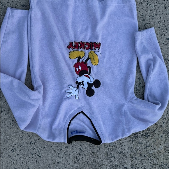 90s Womens Vintage Light Purple Disney Fleece V-Neck Pullover - Picture 8 of 9